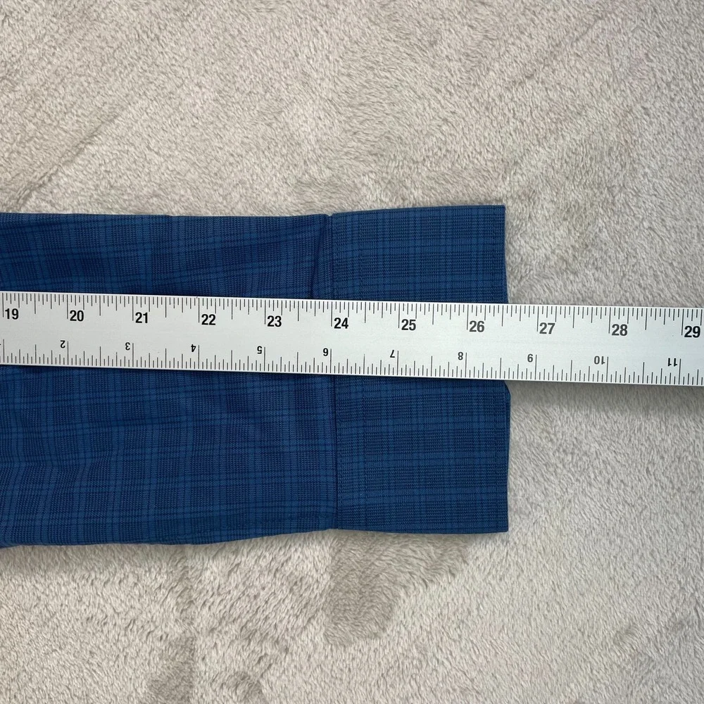 Banana Republic Slim Fit Shirt Men XL 18.5 36.5 Dark‎ Blue Plaid Long Sleeve NWT
